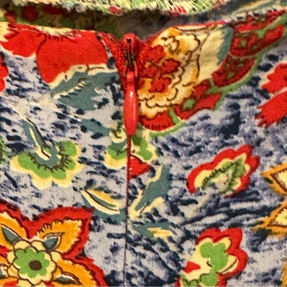 Desert West by Sherry Holt Blue Red Floral Sleeveless Top Small USA VC1388‎ - Picture 5 of 9